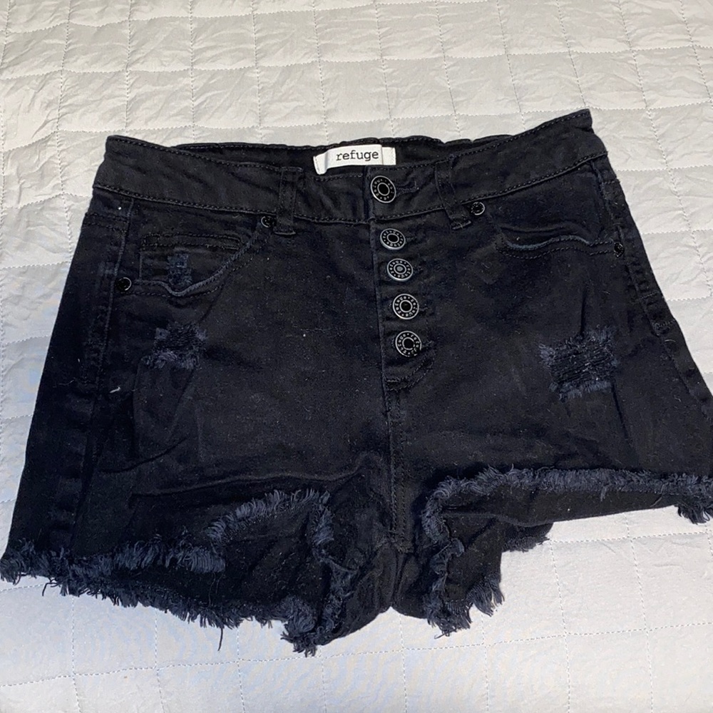 black high waisted jean shorts